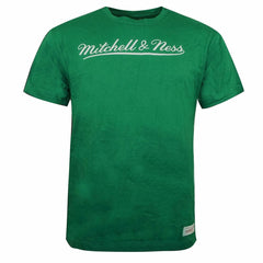 Mitchell & Ness Script Logo Mens Green T-Shirt