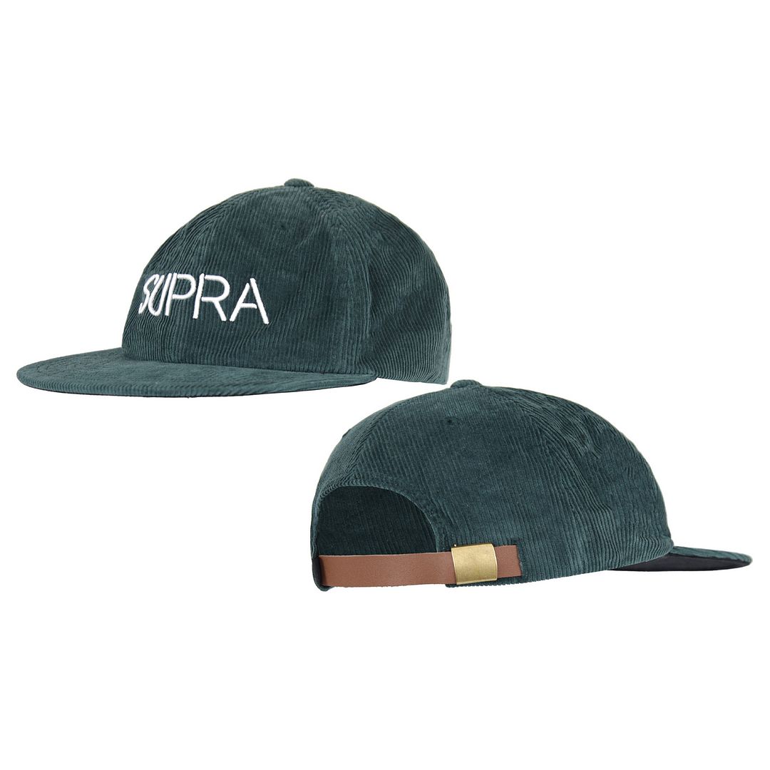 Supra Adjustable Flat Brim Logo Green Unisex Discord Hat