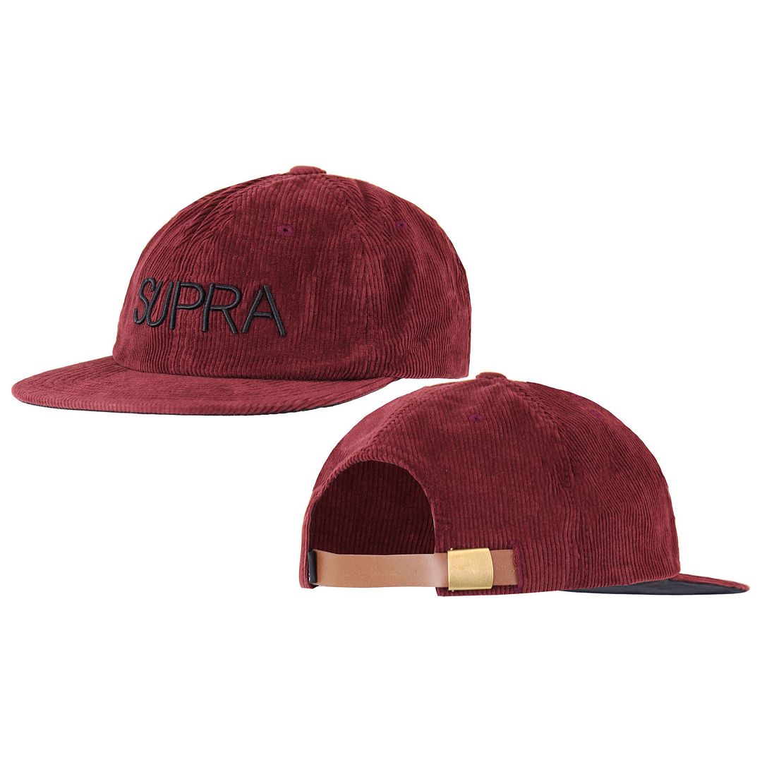 Supra Wine Red Graphic Logo Flat Brim Discord Cap C3092 554