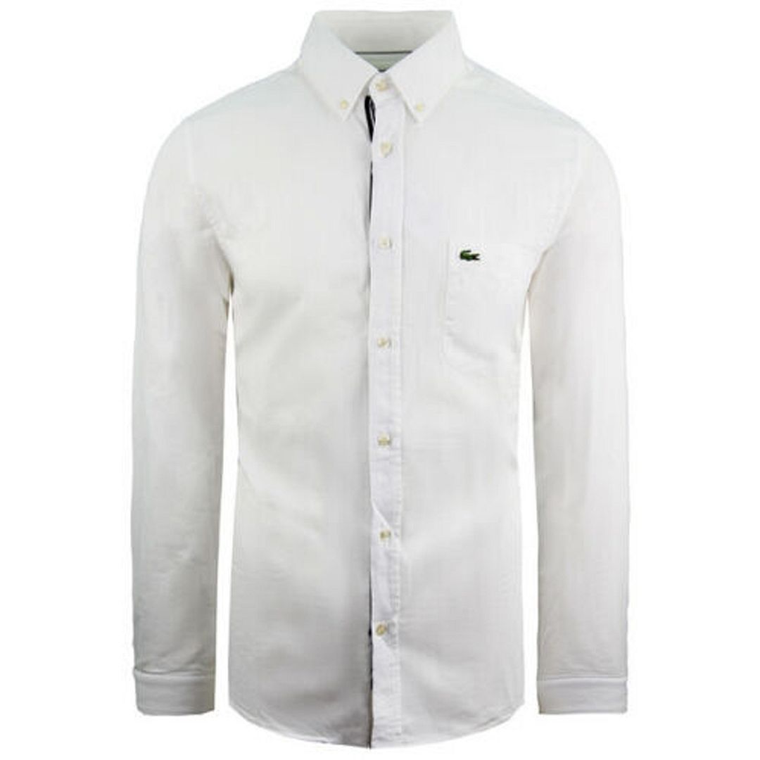 Lacoste Slim Fit Mens White Oxford Shirt