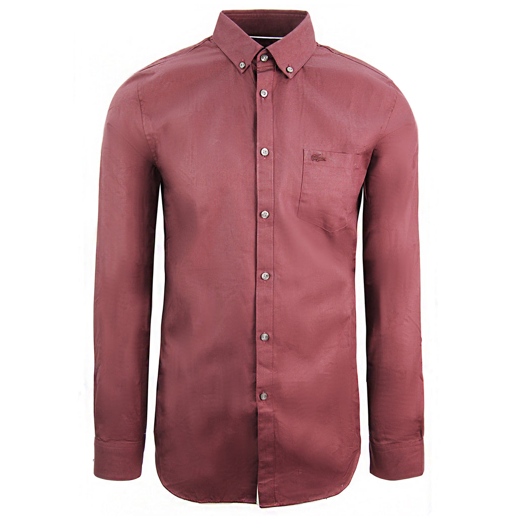 Lacoste Regular Fit Mens Burgundy Shirt