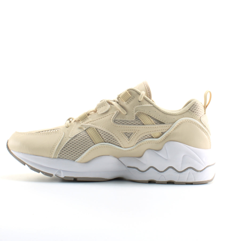 Mizuno Sport Wave Rider 1 Beige Synthetic Mens Lace Up Trainers D1GA192749