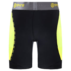 Skins DNAmic Stretch Waist Black Yellow Junior Half Tights Shorts