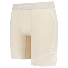 Skins DNAmic Mens Beige Neutral Compression Half Tights Shorts