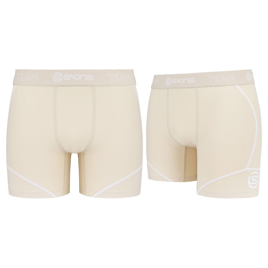 Skins DNAmic Mens Beige Neutral Compression Tights Shorts