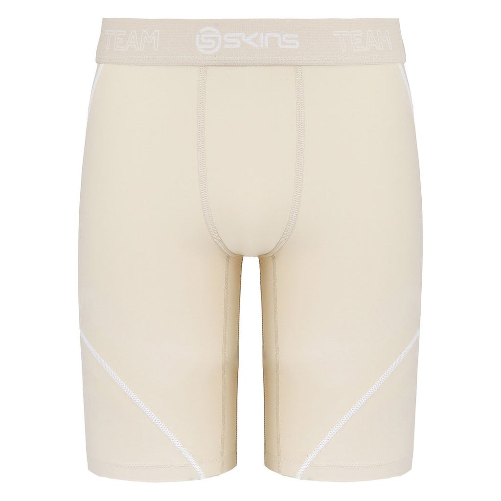 Skins DNAmic Stretch Waist Beige Neutral Junior Half Tights Shorts