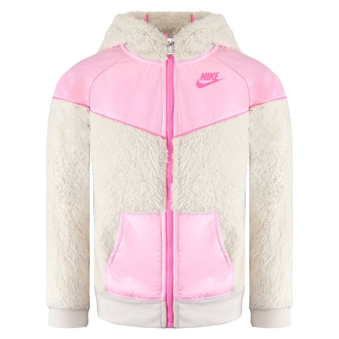 Nike Fleece Kids Cream/Pink Track Jacket