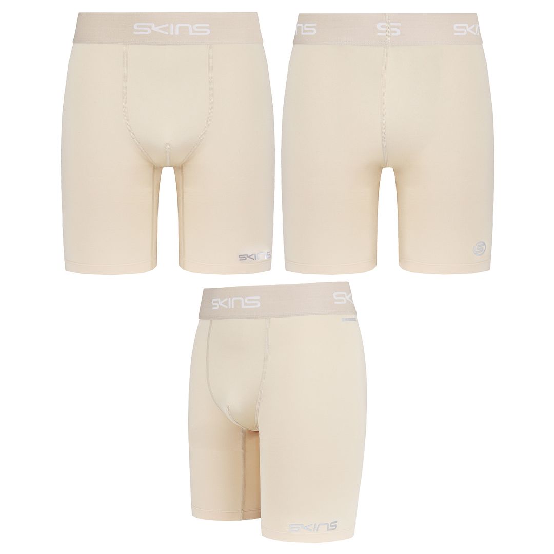 Skins DNAmic Force Mens Beige Neutral Compression Tights Shorts