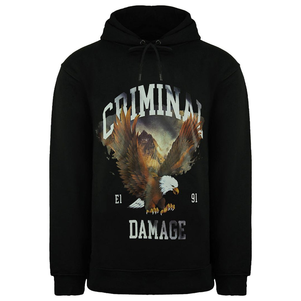 Criminal Damage Eagle Mens Black Hoodie