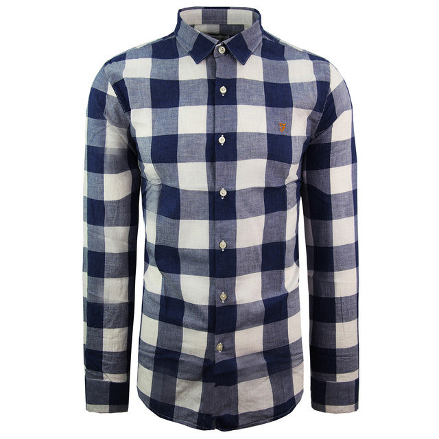 Farah Cheadle Mens Blue/White Shirt