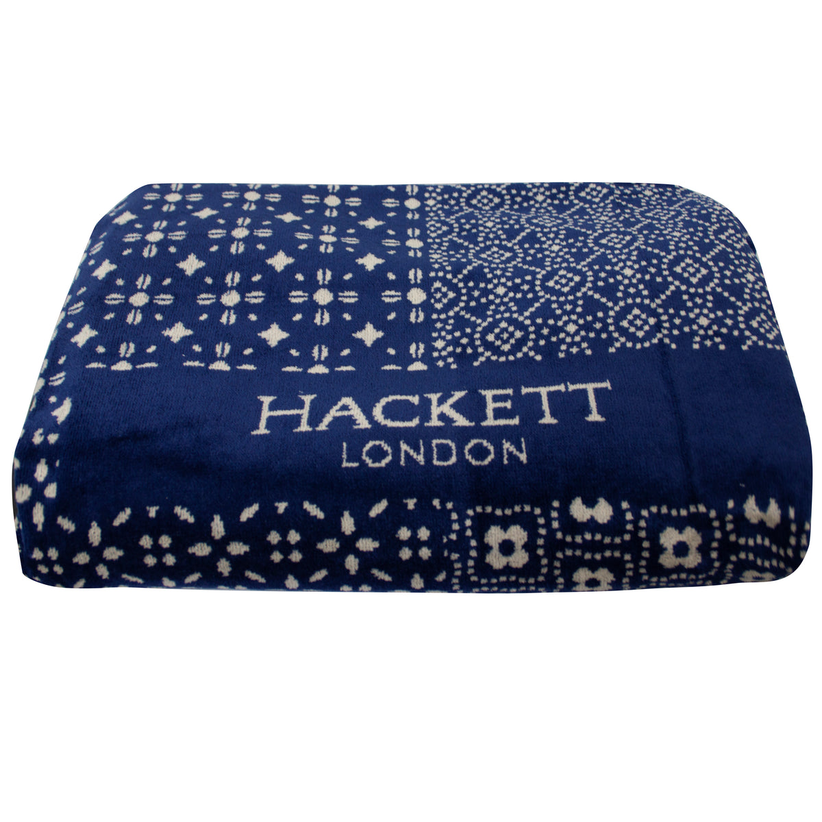 Hackett Quad Print Navy Large Towel