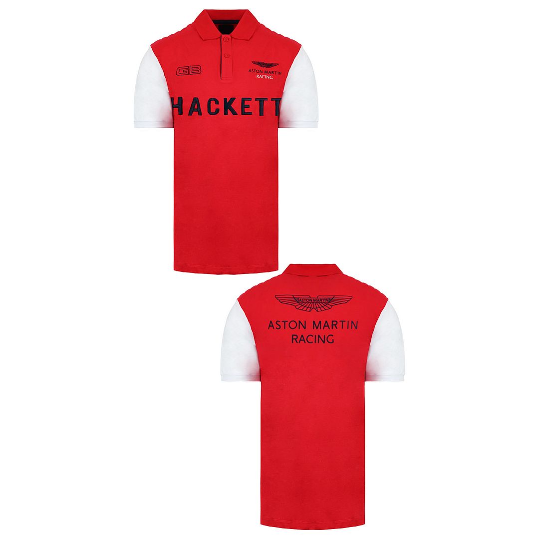 Hackett Aston Martin Racing Mens Red Polo Shirt