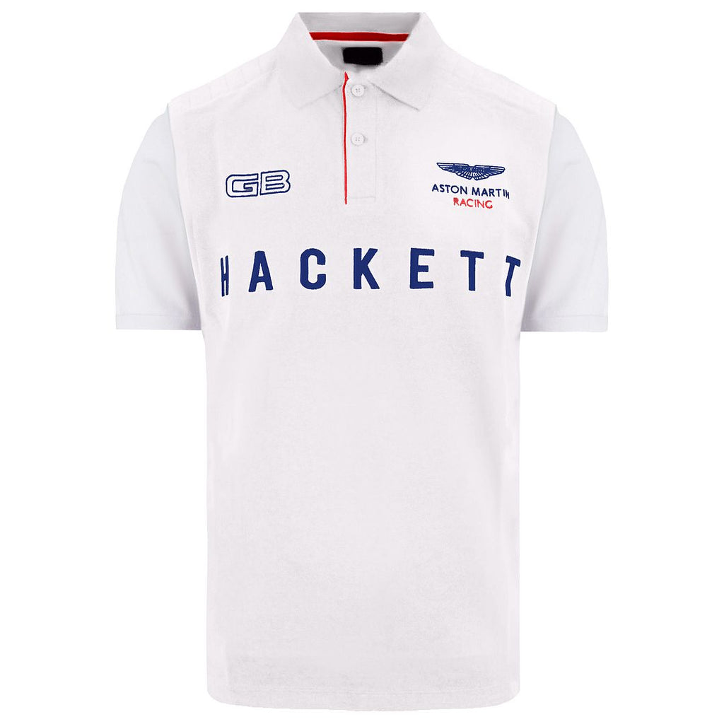 Hackett Aston Martin Racing Mens White Polo Shirt