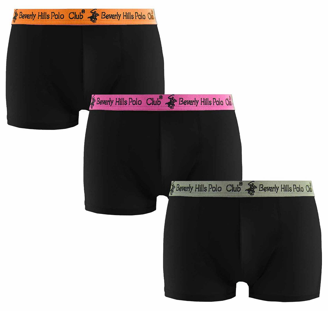 Beverly Hills Polo Club Mens 3-Pack Trunks