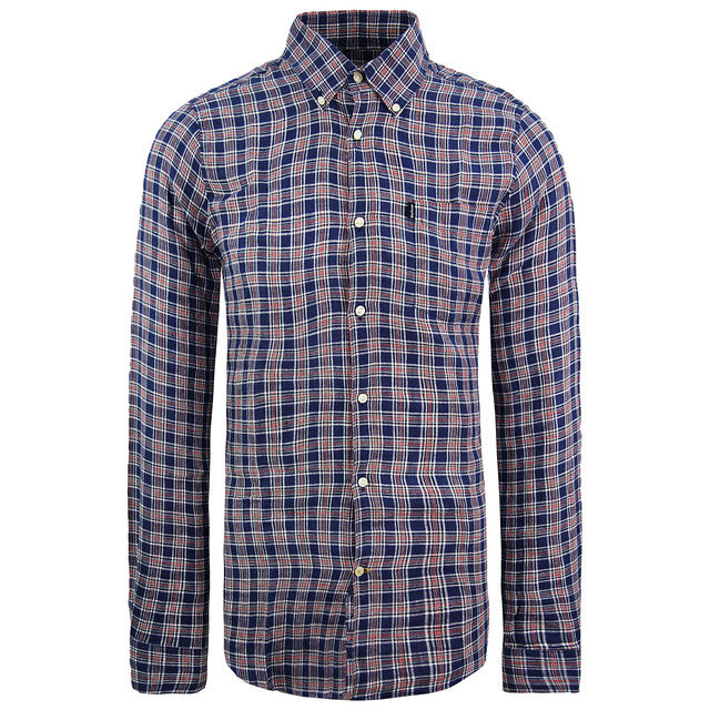 Barbour Tailored Fit Mens Navy Oxford Shirt