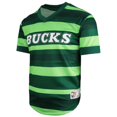 Mitchell & Ness NBA Bucks Wordmark Mesh Mens T-Shirt