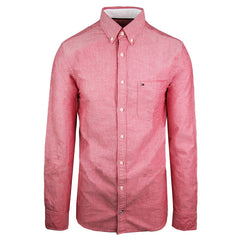 Tommy Hilfiger Engineered Oxford Long Sleeve Pink Mens Shirt