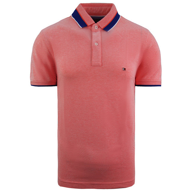 Tommy Hilfiger Regular Fit Tipped Slim Polo Shirt Orange Mens Top MWOMWO5124 676