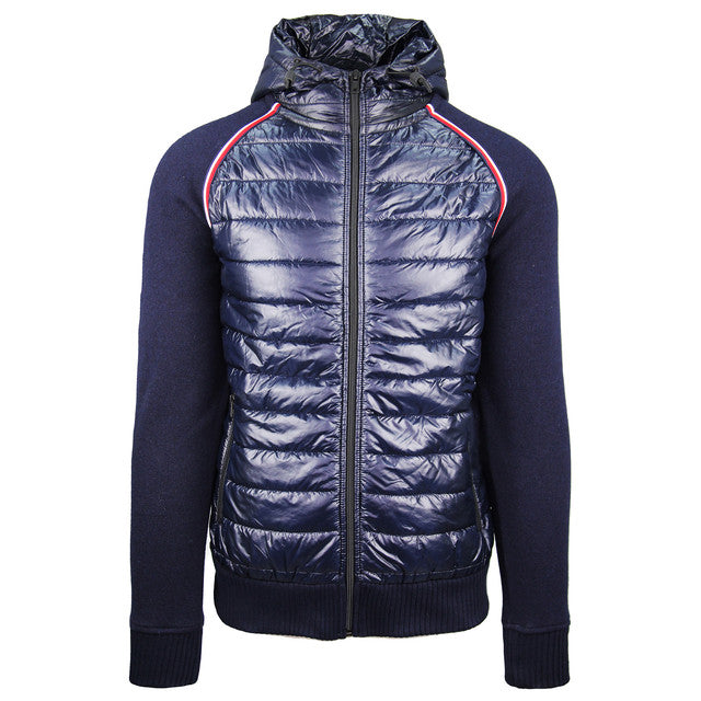 Tommy Hilfiger Mixed Media Wool Full Zip Navy Mens Hoodie Jacket