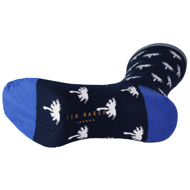 Ted Baker London Mini Palm Tree Mens Blue Socks