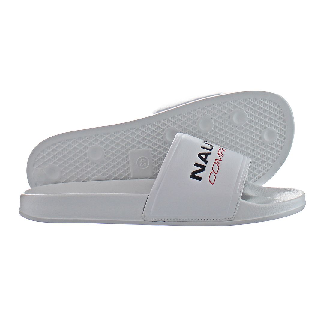 Nautica Grappo Mens White Sliders