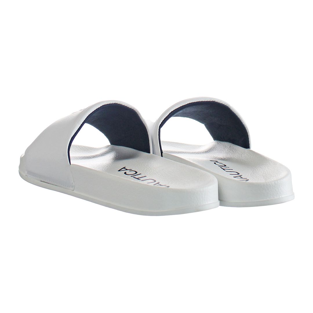 Nautica Habrour Mens White Sliders