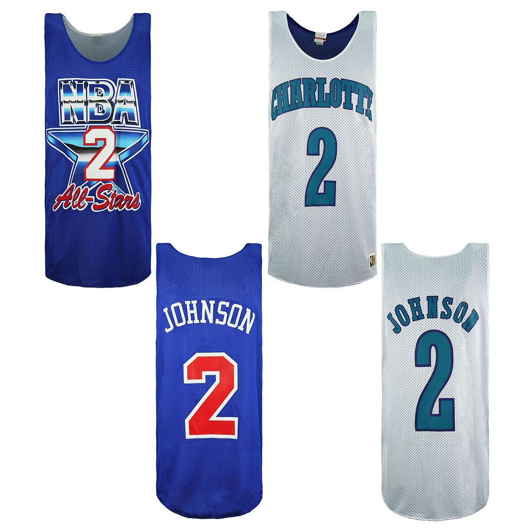 Mitchell & Ness Charlotte Hornets Larry Johnson Reversible Mens Mesh Vest