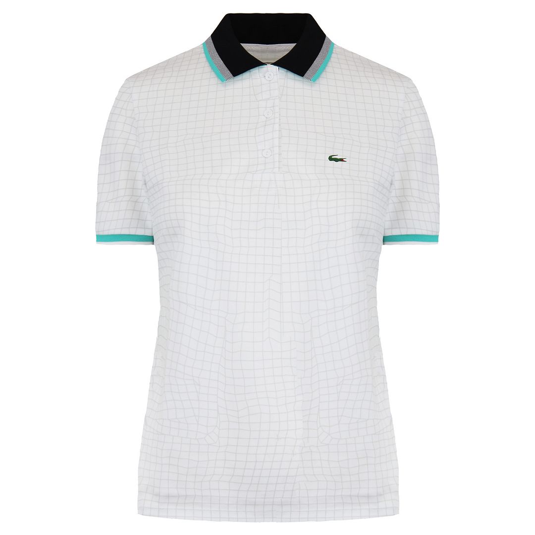 Lacoste Logo Mens White/Grey Polo Shirt