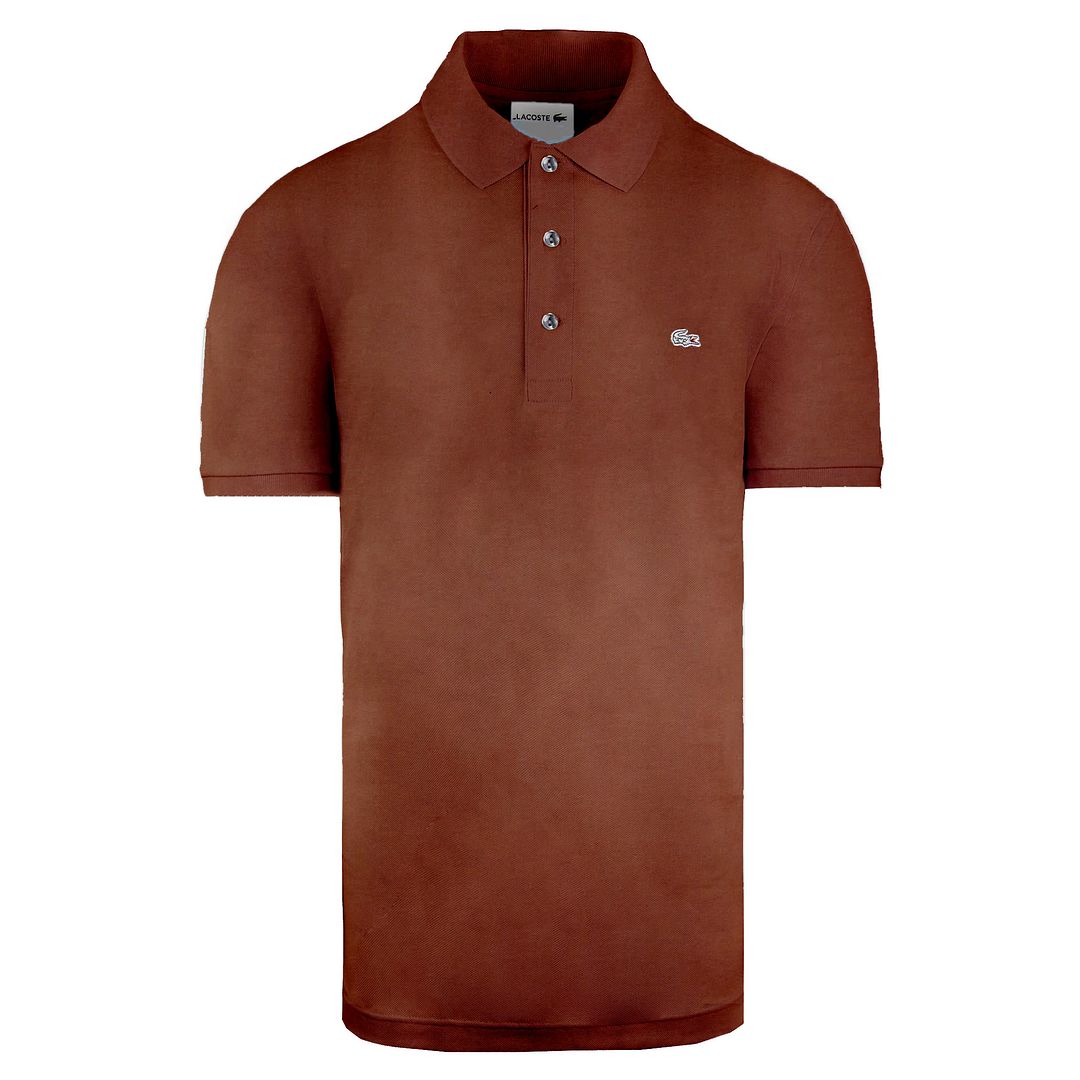 Lacoste Logo Mens Brown Polo Shirt