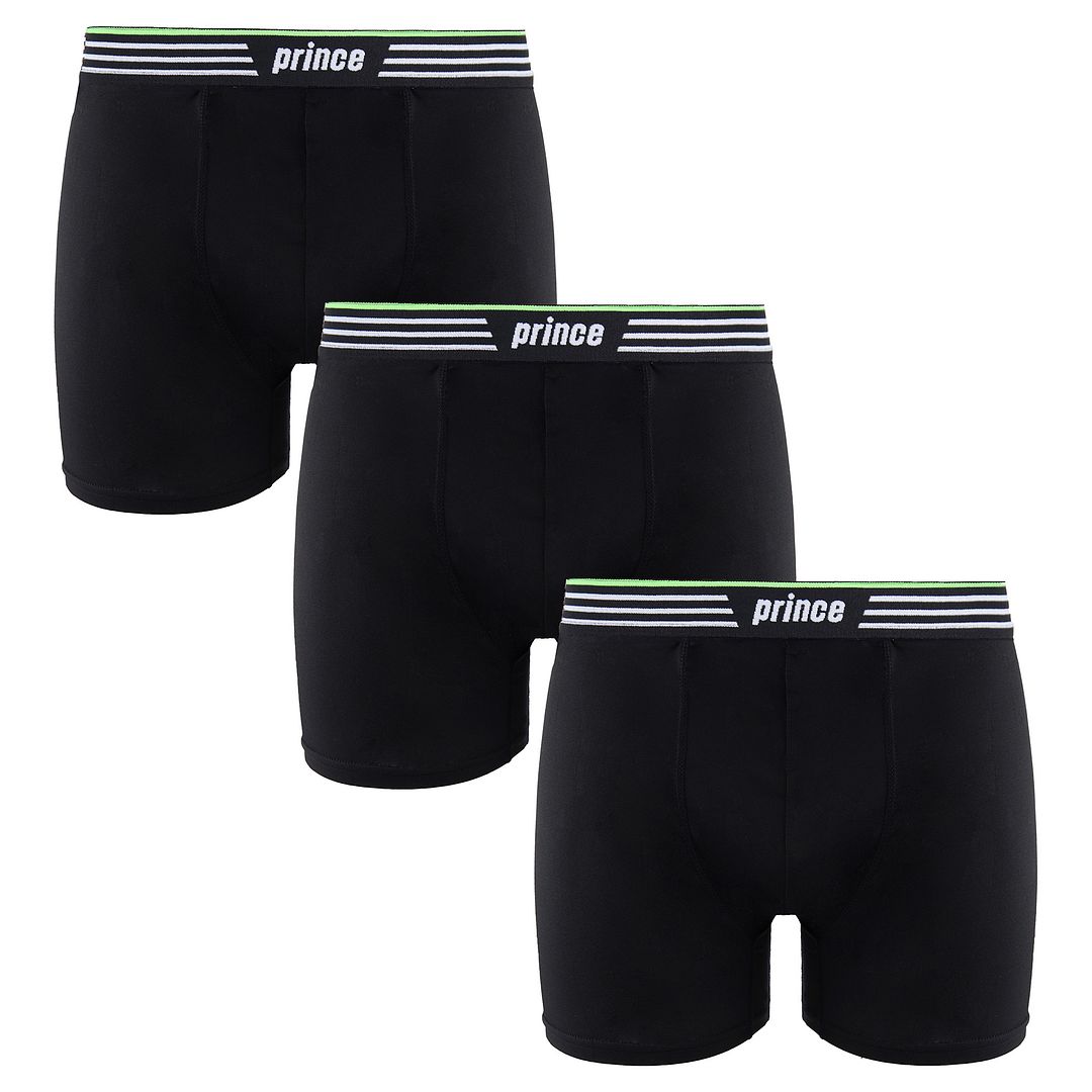 Prince Performance Range 3-Pack Black Mens Boxer Shorts