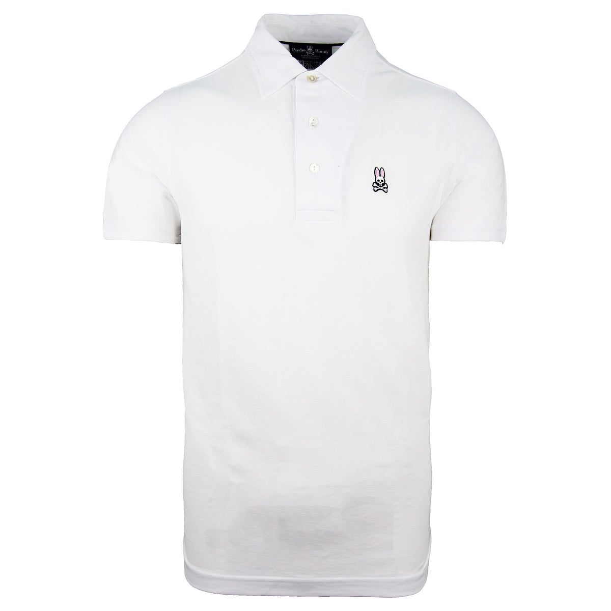 Psycho Bunny Classic Polo Short Sleeve White Mens Cotton Top B6K404S7PC WHITE
