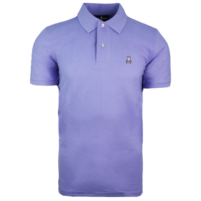Psycho Bunny Classic Polo Short Sleve Violet Men Cotton Top B6K001B1PC JACARANDA