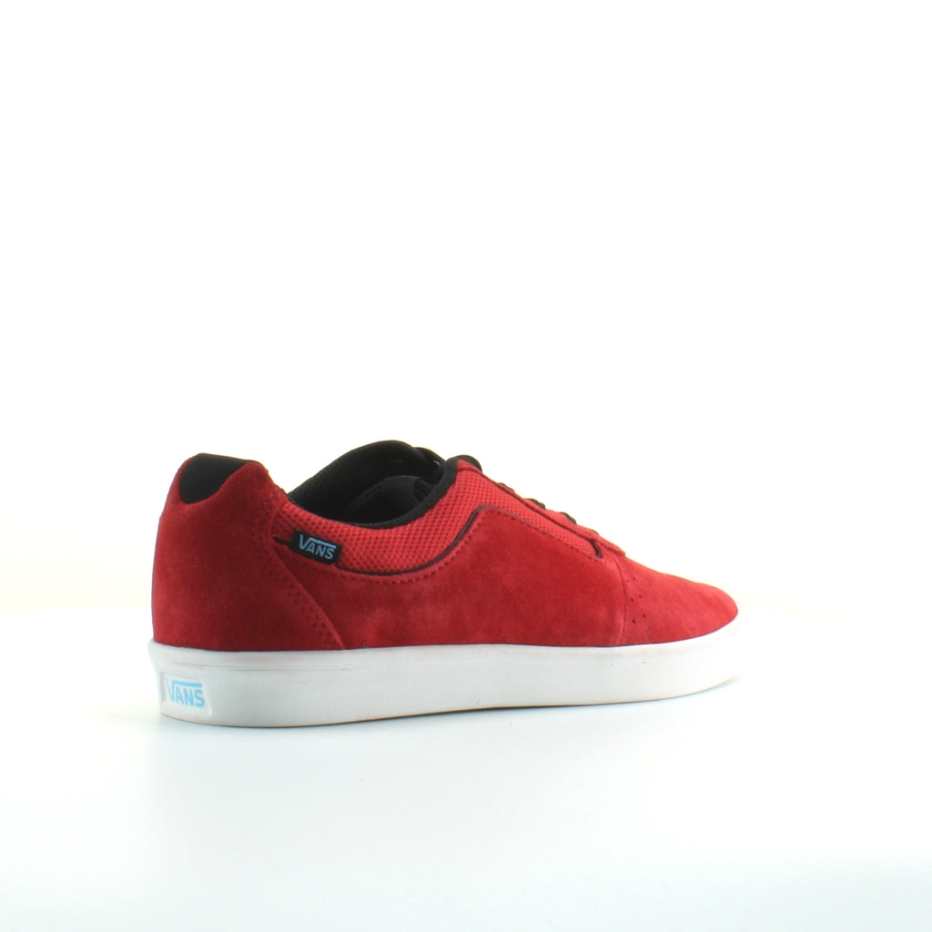 Vans LXVI Numeral Red Black Suede Leather Lace Up Unisex Trainers SEMY25