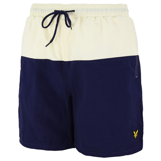 Lyle & Scott Half Split Mens Navy/Yellow Swimming Shorts