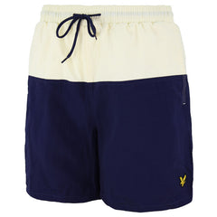 Lyle & Scott Half Split Mens Navy/Yellow Swimming Shorts