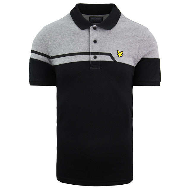 Lyle & Scott Block Mens Black/Grey Polo Shirt