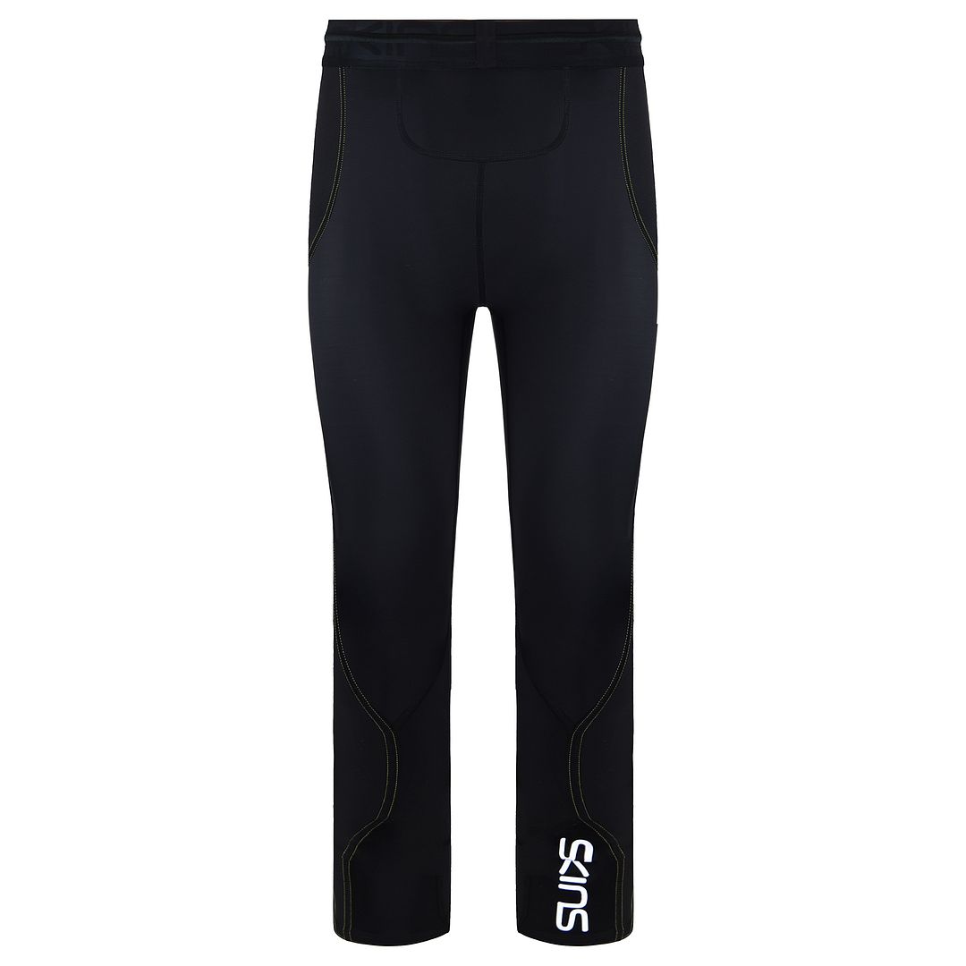 Skins Series-3 Stretch Waist Black Mens Leggings