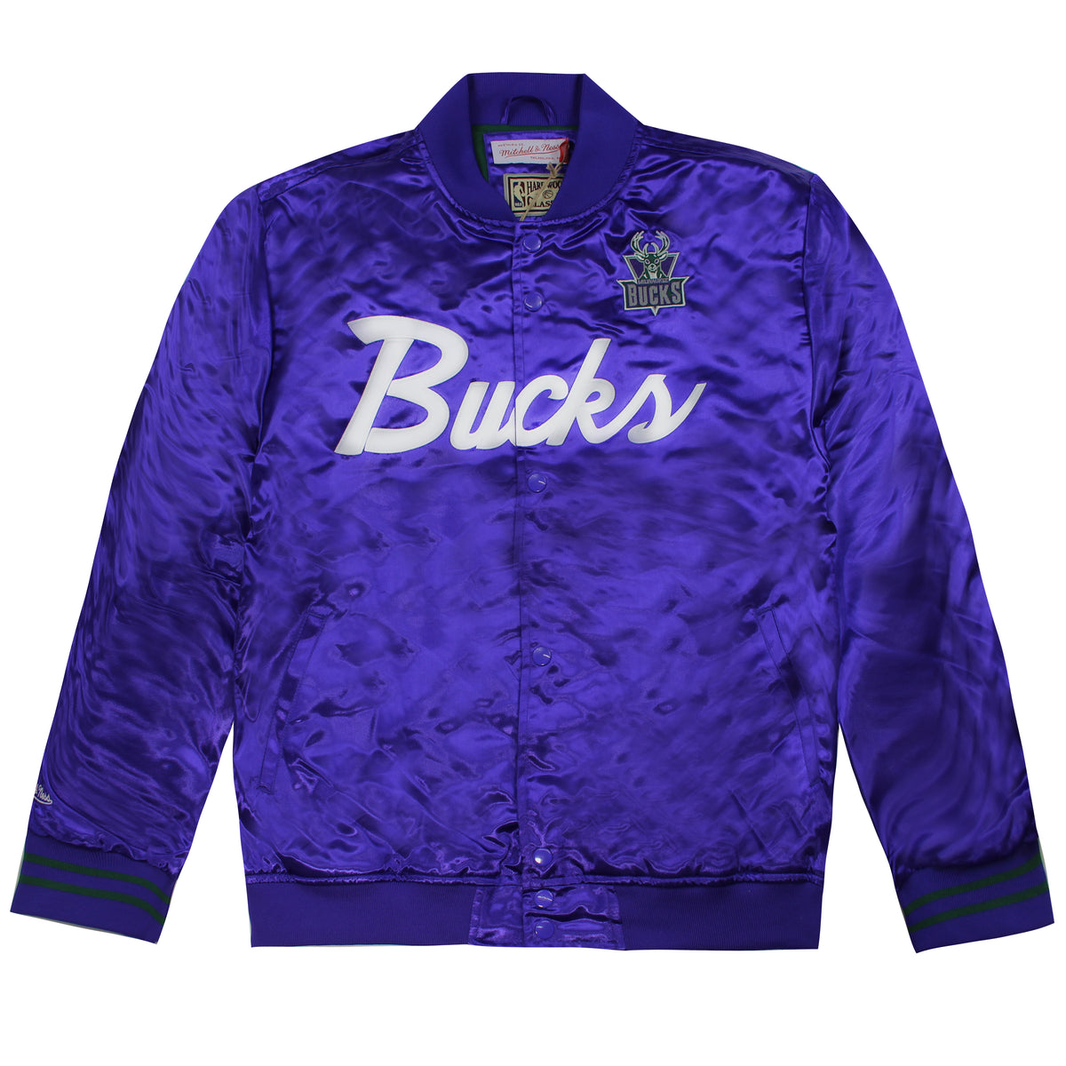 Mitchell & Ness Milwaukee Bucks Special Script Lightweight Mens Satin Jacket