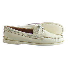 Sperry A/0 2-Eye Pin Perf Mens White Boat Shoes