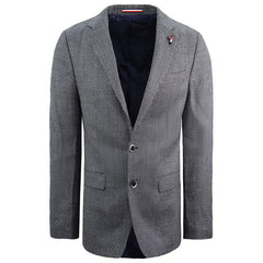 Tommy Hilfiger Wool Macro Slim Fit Tailored Blazer Men Grey Jacket TTOTTO4117023