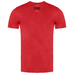 Xinx Short Sleeve Crew Neck Graphic Logo Red Mens T-Shirt VIP010M Red Black