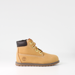 Timberland Pokey Pike Wheat Nubuck Leather Side Zip Lace Up Toddler Boots A125Q