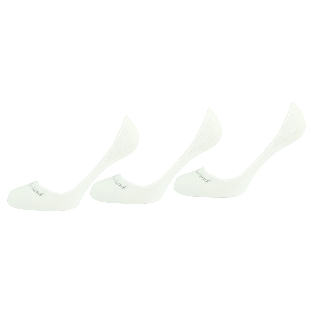 Timberland 3-Pack Logo Womens White No Show Socks