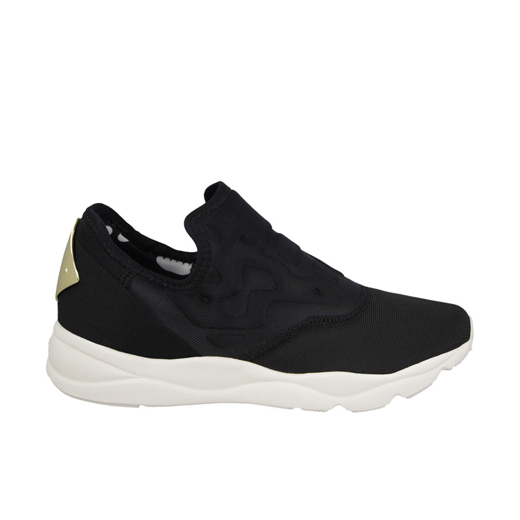 Reebok Furylite Slip On Black Synthetic Womens Trainers AR2716