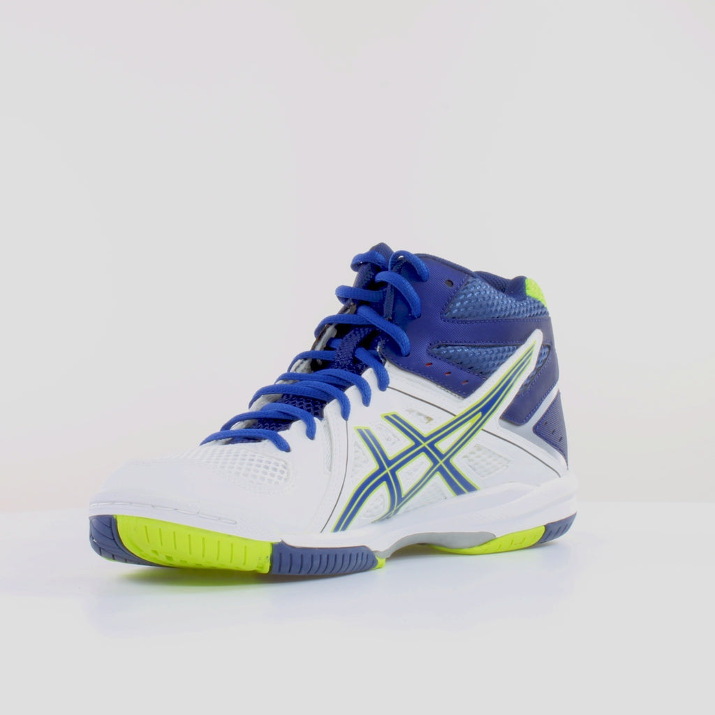 Asics Gel-Task White Blue Synthetic Mens Lace Up Trainers B506Y 0142