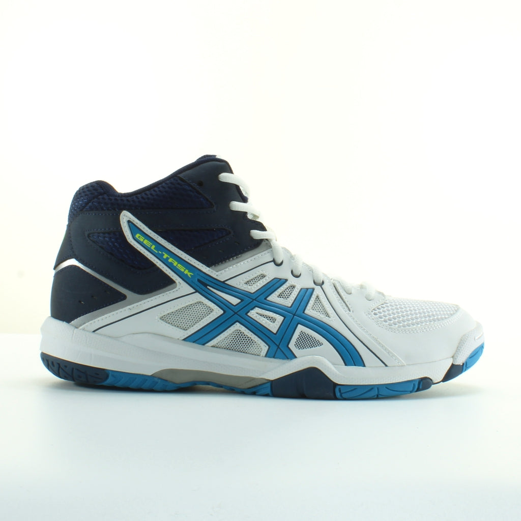 Asics Gel-Task White Blue Synthetic Mens Lace Up Trainers B506Y 0143