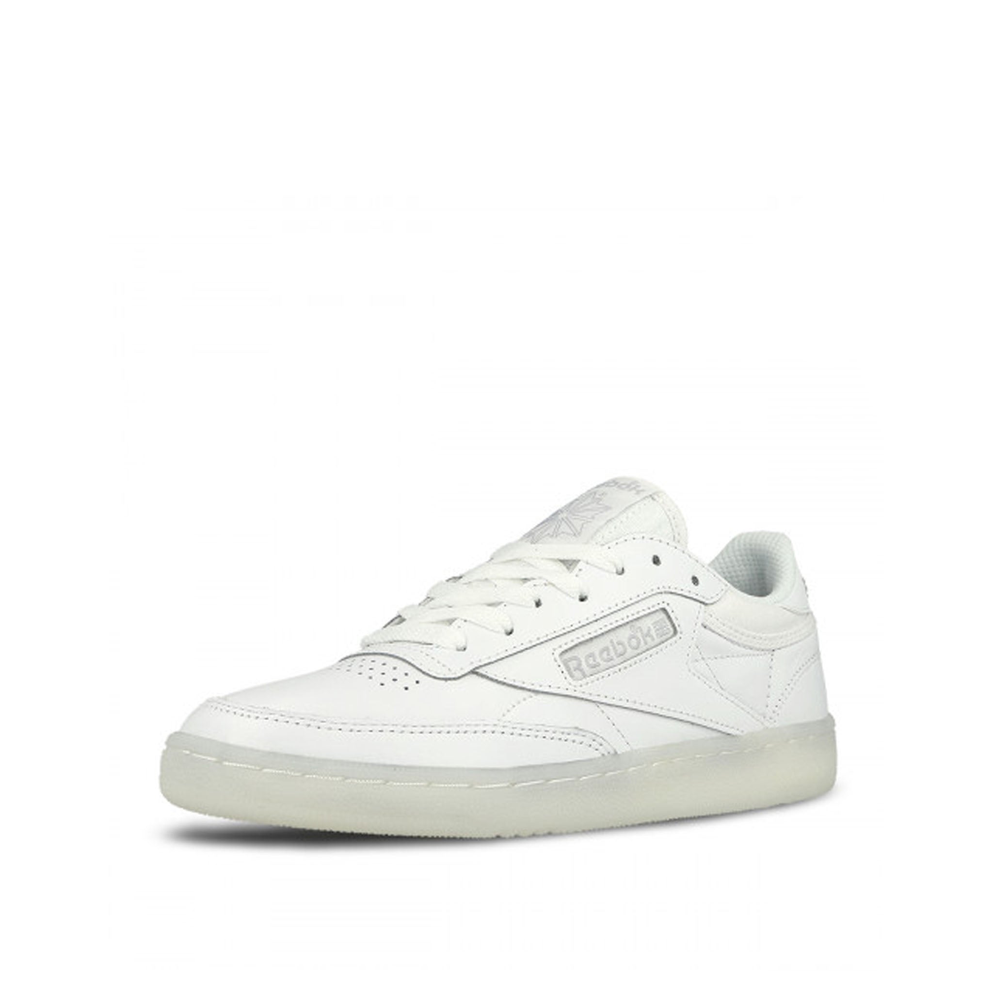 Reebok Club C 85 On The Court LaceUp White Smooth Leather Womens Trainers BD3096