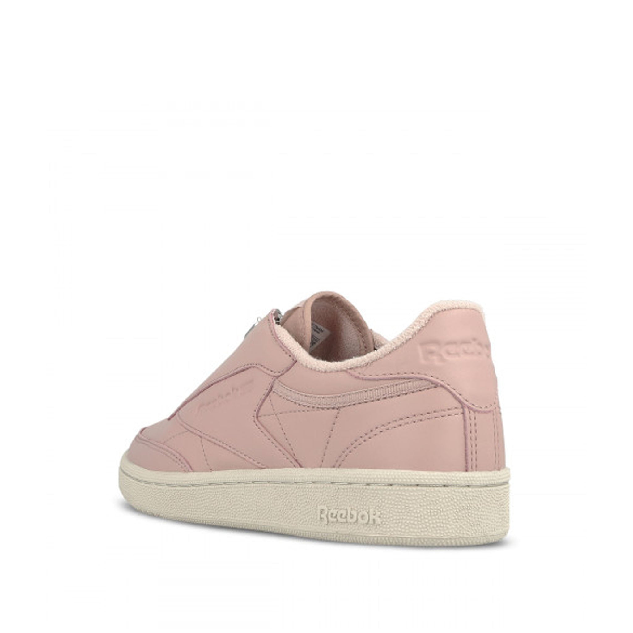 Reebok Club C38 Zip Slip-On Pink Smooth Leather Womens Trainers BS6606