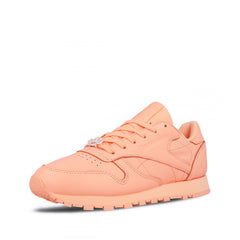 Reebok Classic Lace-Up Orange Smooth Leather Womens Trainers BS7912