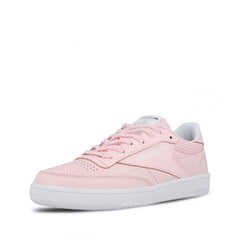 Reebok Club C85 FBT Lace-Up Pink Smooth Leather Womens Trainers BS8134